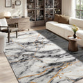 Abstract Area Rug 5x7 Washable Rug with Non-Slip Backing - Chic, Easy