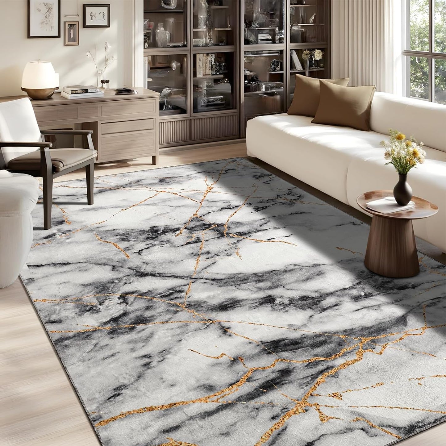 Abstract Area Rug 5x7 with Non-Slip Backing for Any Room