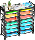 Simple Trending Rolling File Storage Cart, 15-Tier Metal Organizer