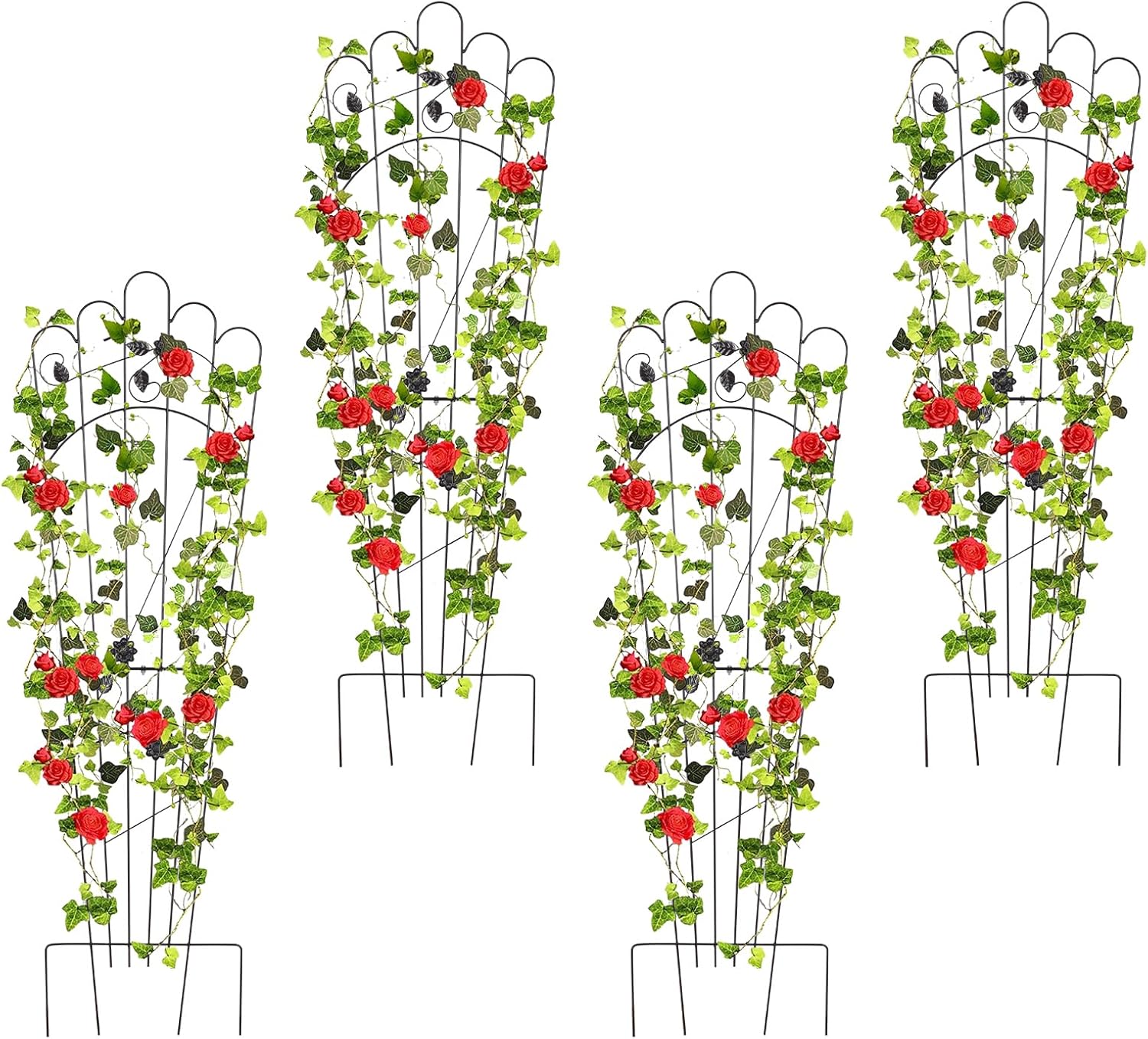 Metal Detachable Trapezoidal Garden Trellis for Climbing Plants