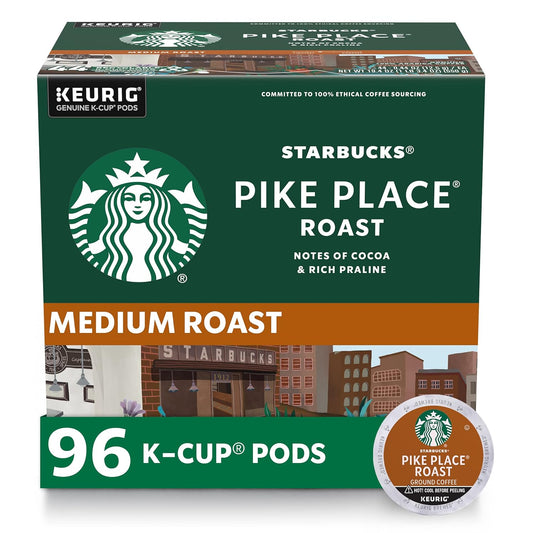 Starbucks Pike Place Roast K-Cup Pods - 100% Arabica, 4 Boxes