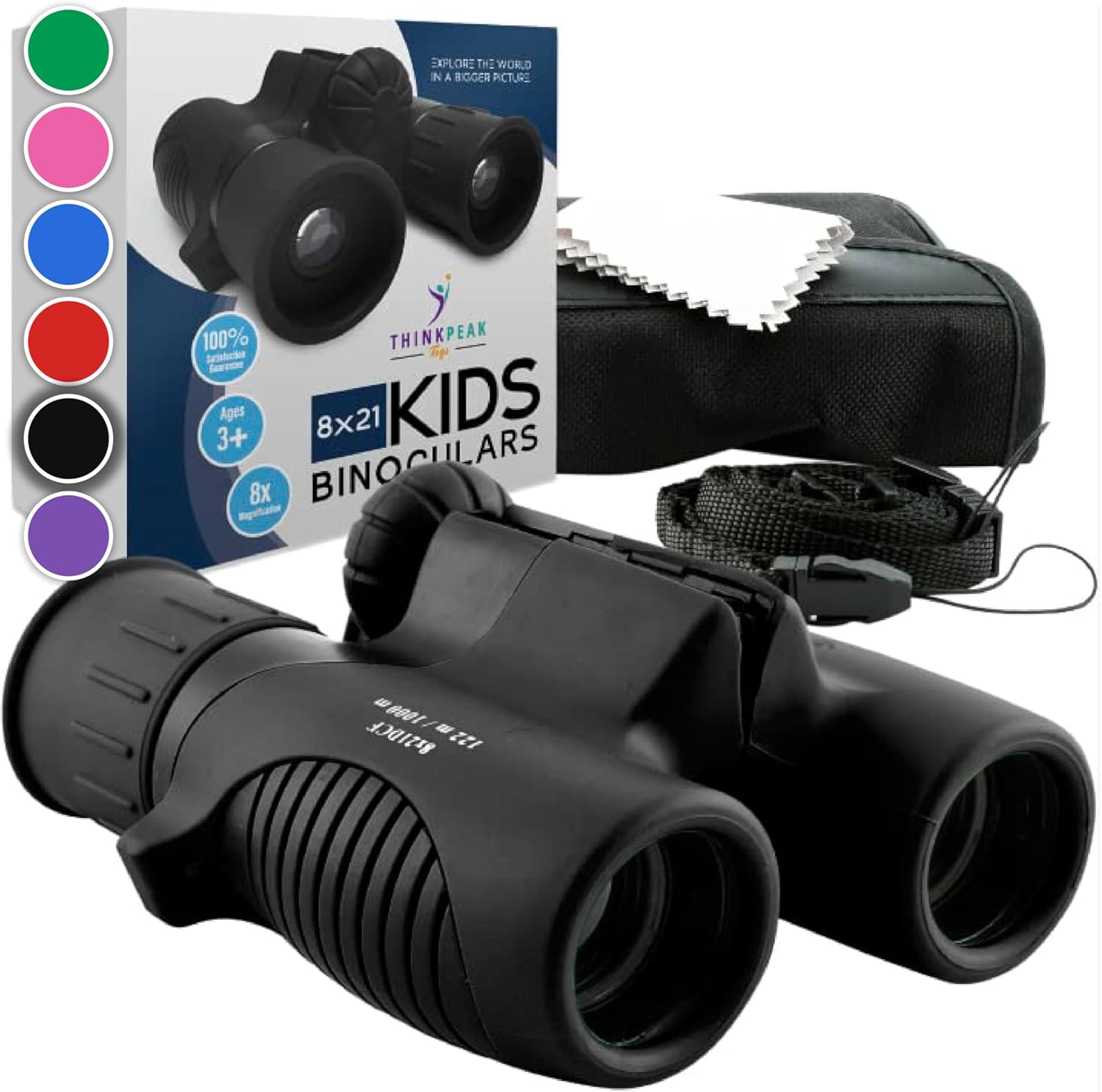 Think Peak Black Binoculars for Kids - Perfect Outdoor Adventure