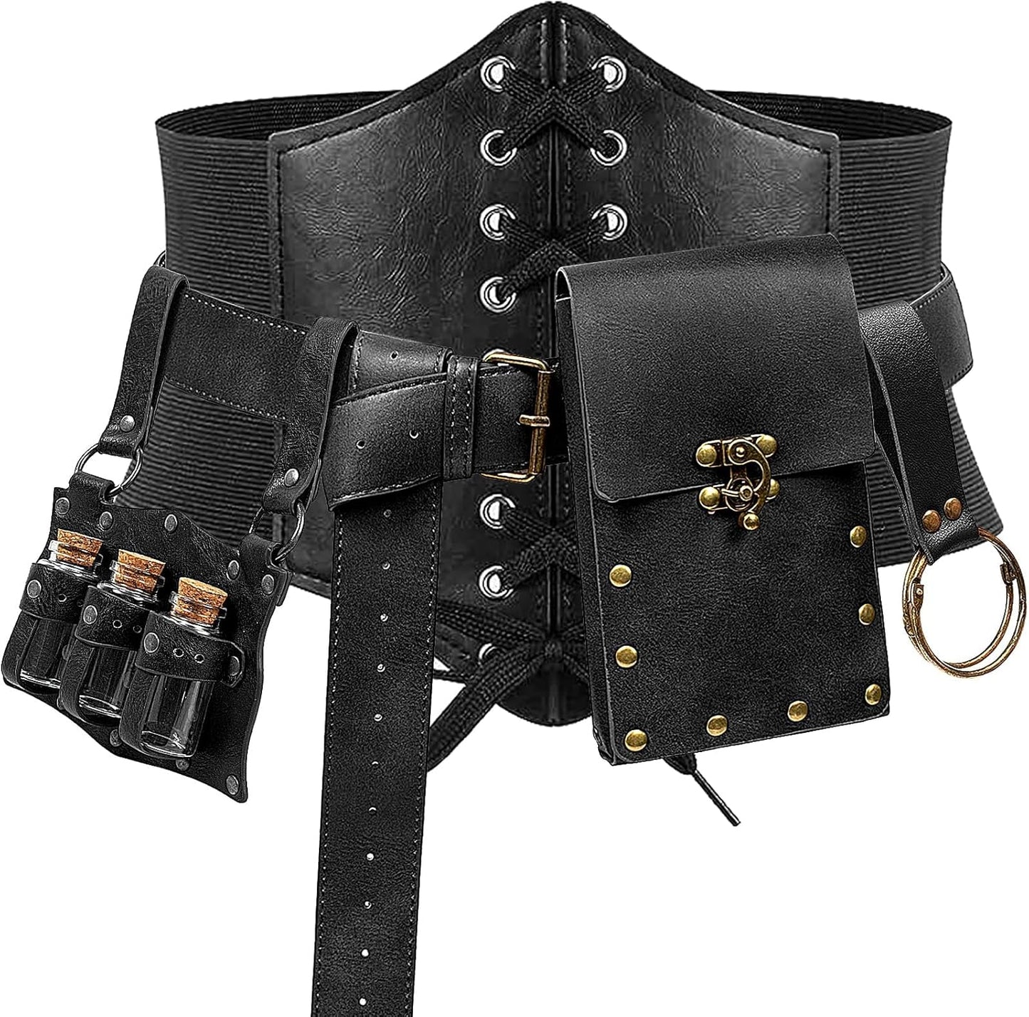 5PCS Corset Renaissance Belt Pouch for Halloween Costume Fun