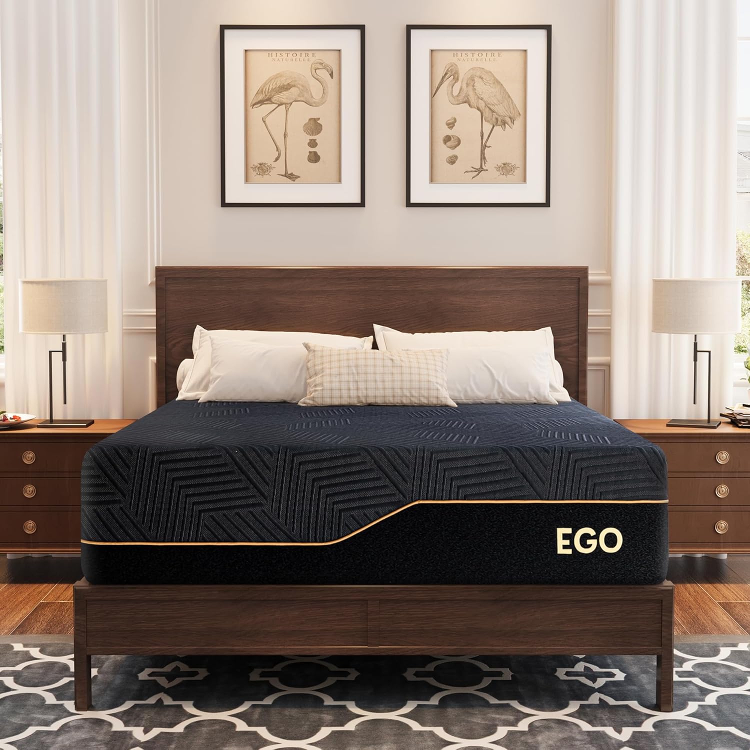 EGOHOME 14 inch Firm Queen Mattress with Cooling Cover