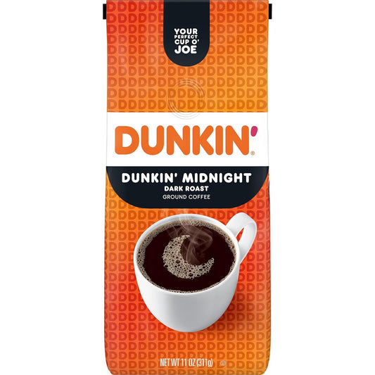 Dunkin Midnight Dark Roast Coffee, Rich & Bold Flavor