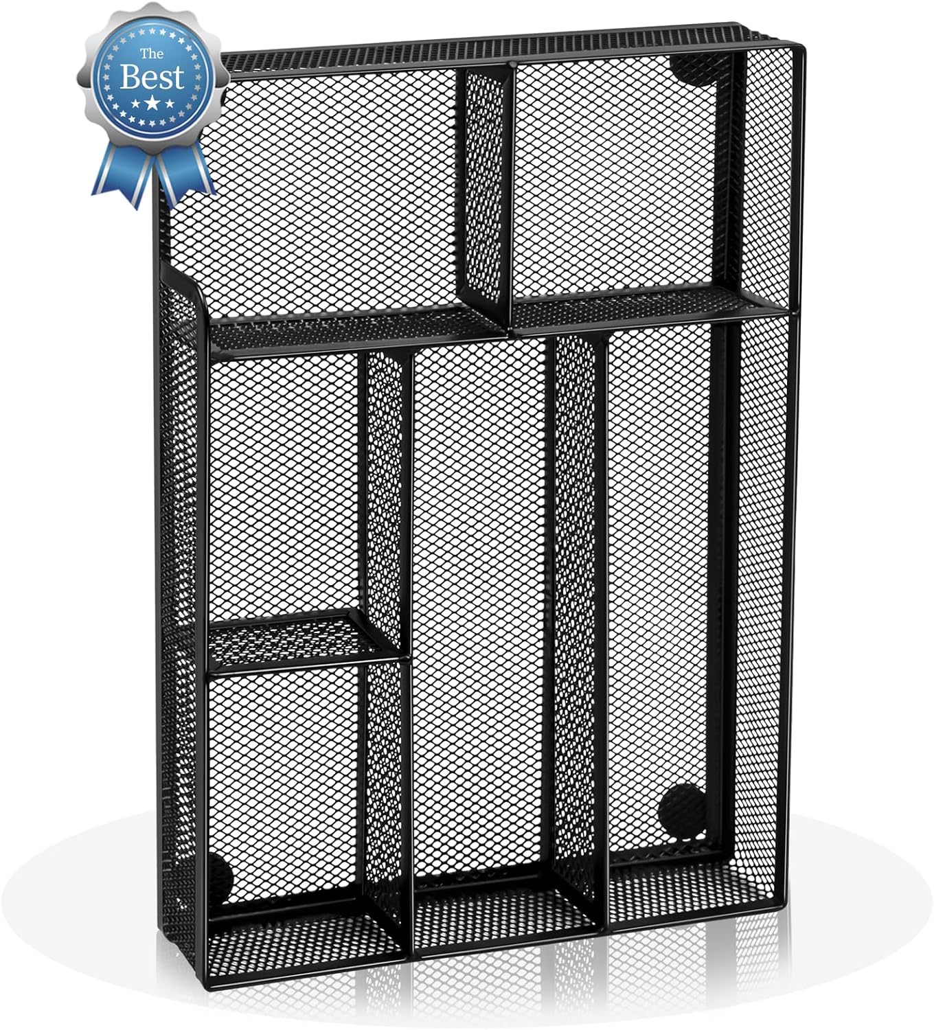 6-Compartment Metal Mesh Drawer Organizer by Kciplab