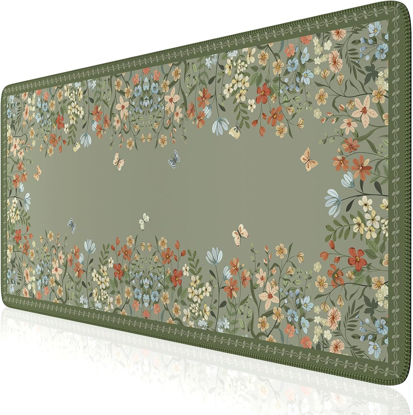 iCasso Floral Desk Mat - Cute & Anti-Slip XXL Gaming Mouse Pad