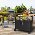 Shintenchi Outdoor Grill Cart Table with Stainless Steel Top
