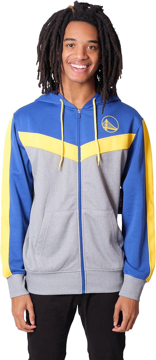 Ultra Game Men's NBA Official Contrast Back Cut Full Zip Hoodie