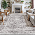 DEXI Area Rug 4x6 Washable Low Pile Vintage Traditional Rug - Soft