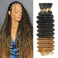 Ombre Human Braiding Hair 20 in Deep Wave Boho Braids - 3 Bundles