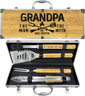 Grandpa BBQ Tool Set from Grandkids - Heavy Duty Grill Kit
