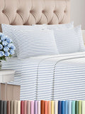 Queen 6 Piece Sheet Set - Cooling, Deep Pocket Stripes