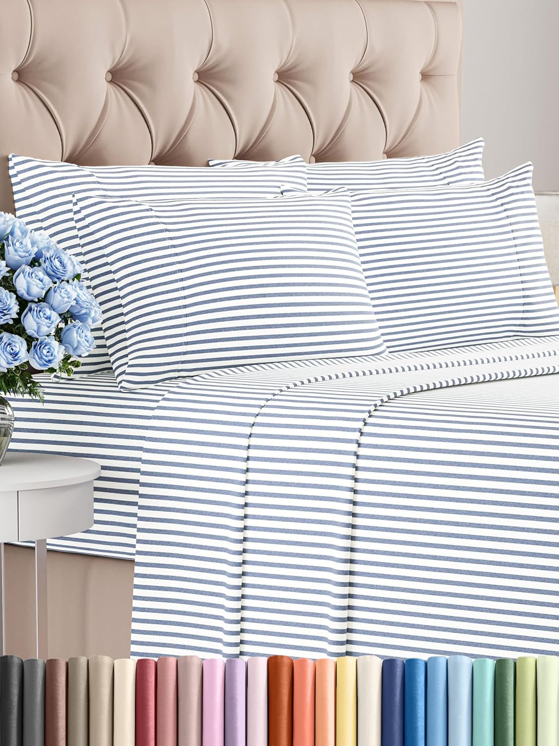 Queen 6 Piece Sheet Set - Soft Cooling Sheets for Hot Sleepers