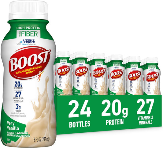 BOOST High Protein with Fiber Nutritional Drink, Very Vanilla