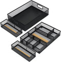 Desk Drawer Organizer Tray Pack of 4 - Adjustable Metal Mesh