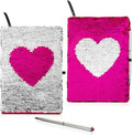 Twerp Sequin Journal for Girls - Reversible Heart Diary with Gem Pen
