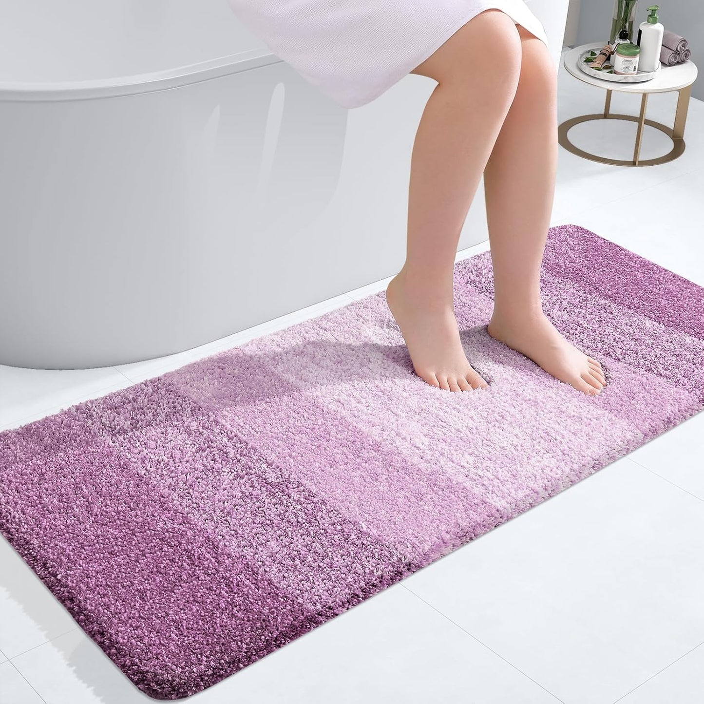 OLANLY Bathroom Runner Rugs - Extra Soft Microfiber Bath Mats