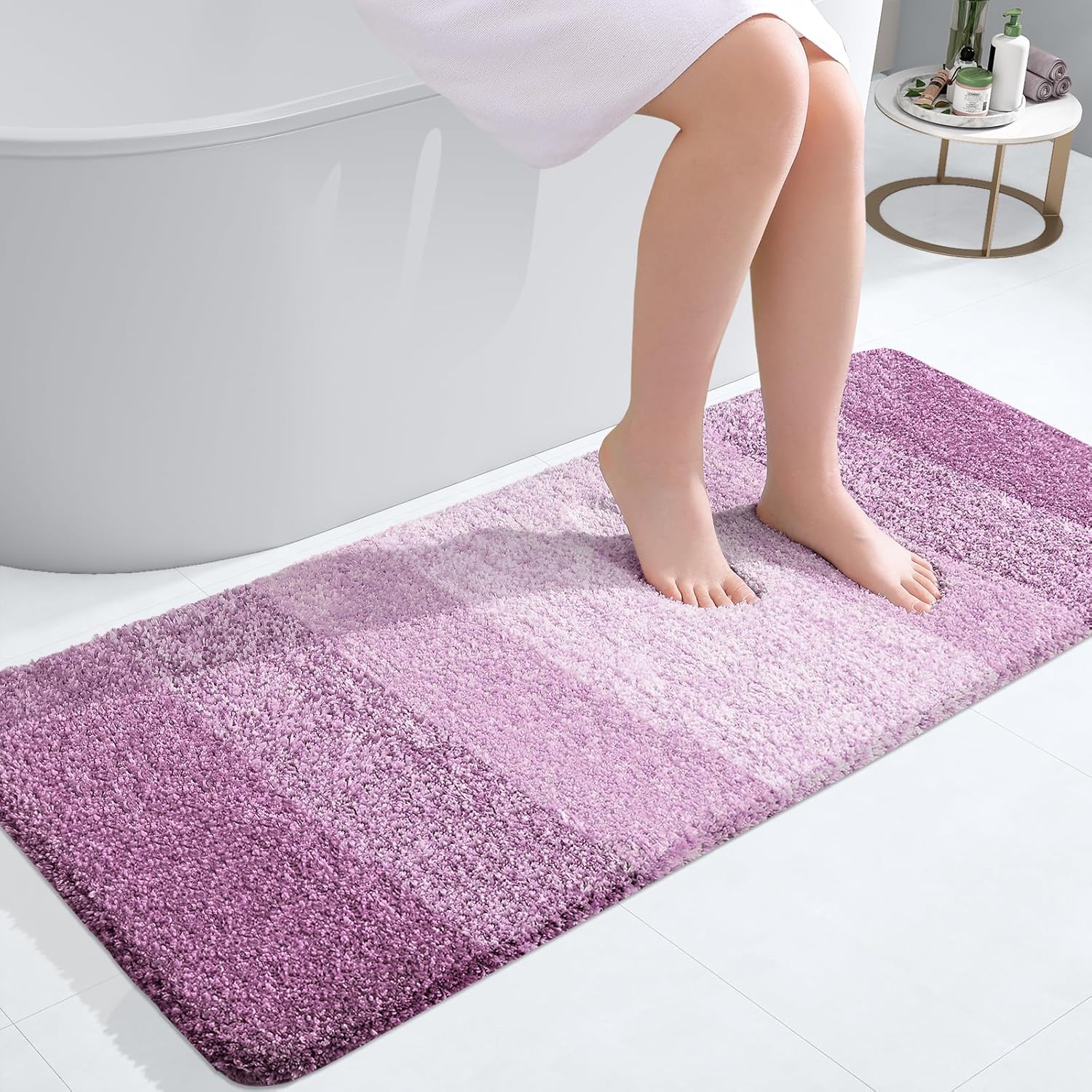 OLANLY Bathroom Runner Rugs - Extra Soft Microfiber Bath Mats