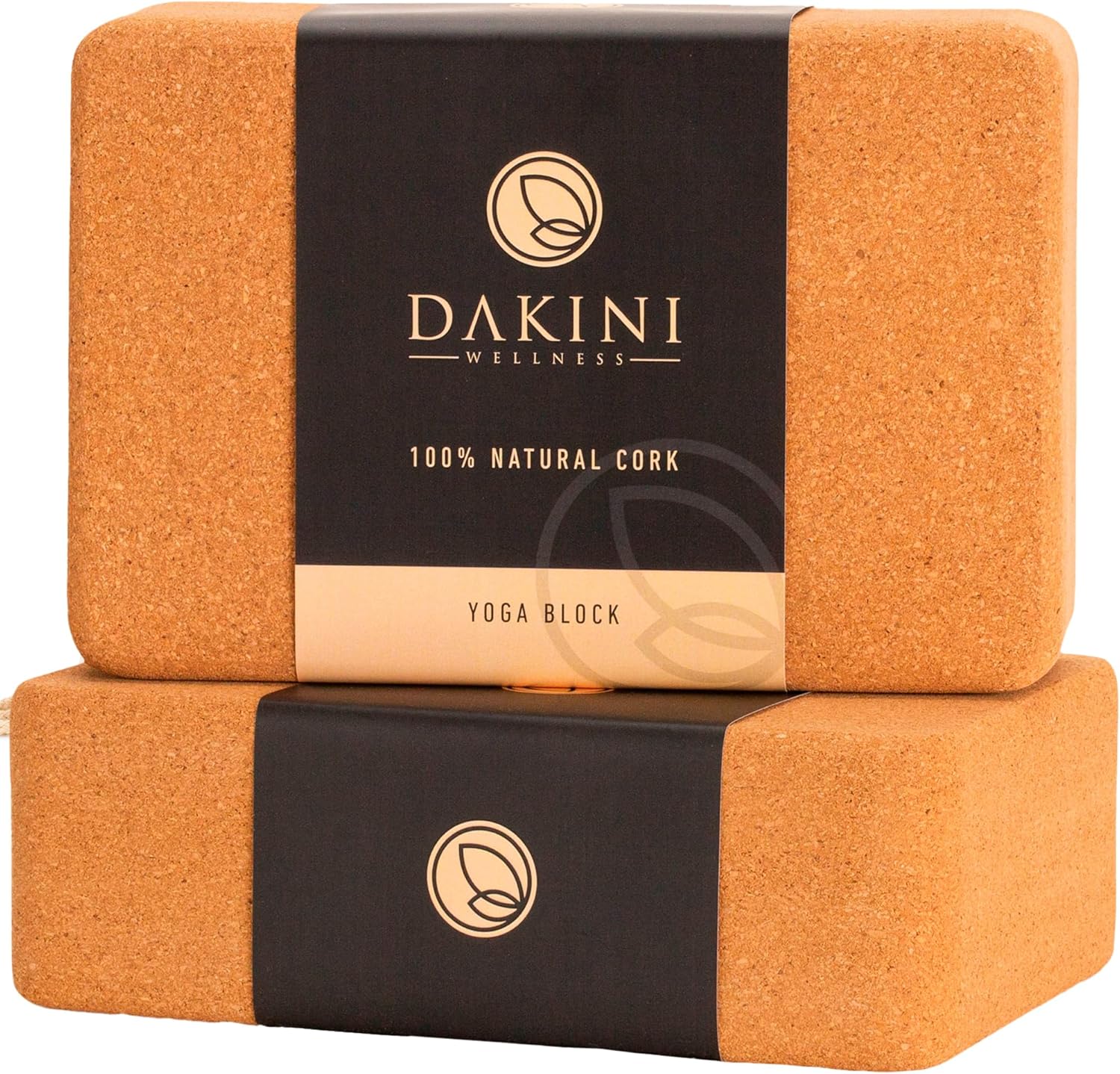 Natural Cork Yoga Blocks - Pilates Props Set - 2 Pack