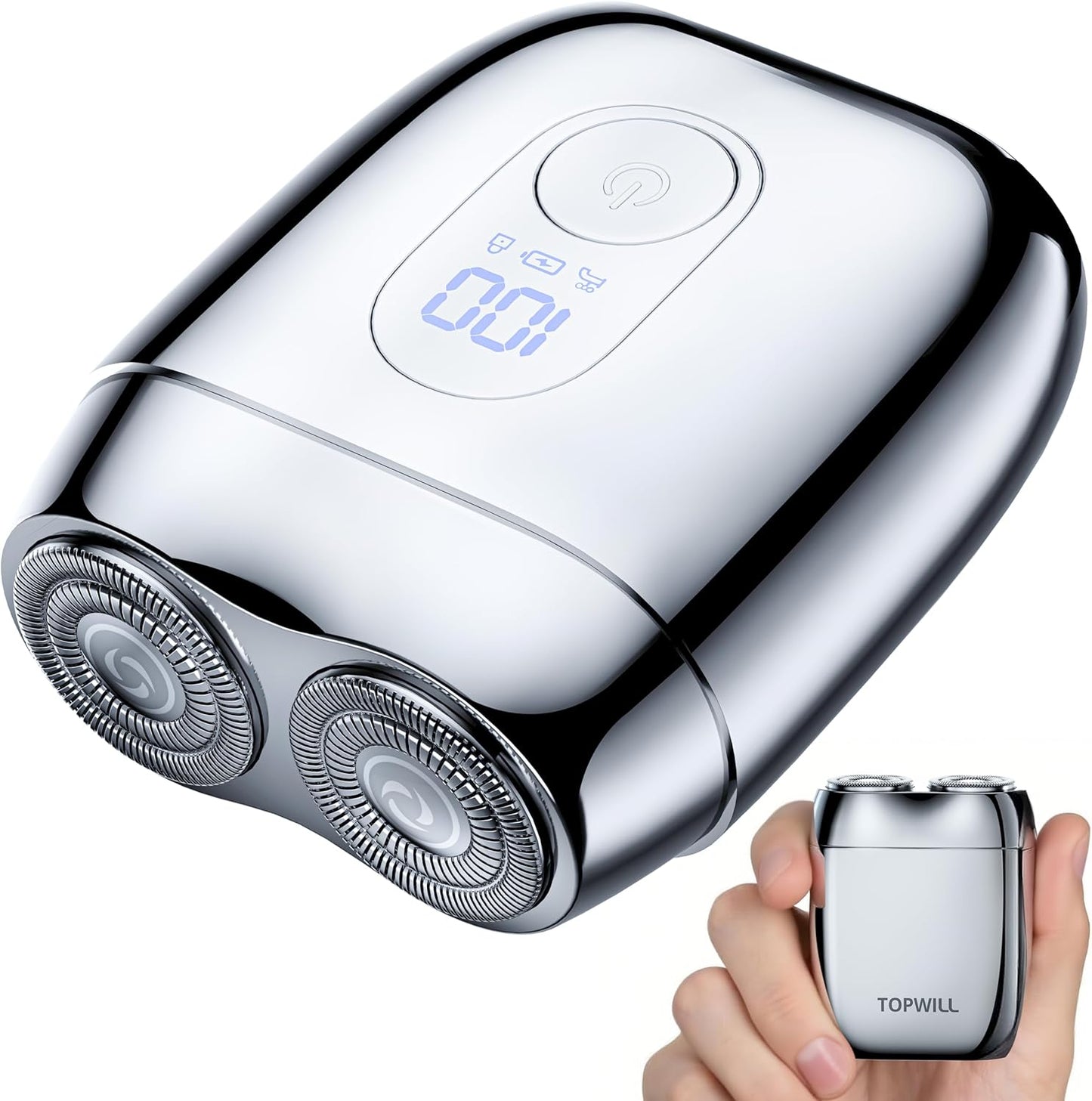 All-Metal Mini Electric Shaver for Men with LED Display
