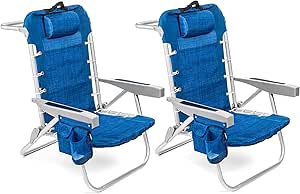Homevative Folding Backpack Beach Chair with 5 Positions for Comfort