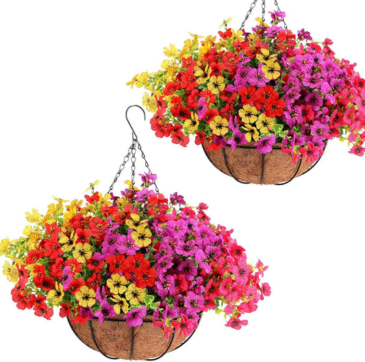 Vibrant Artificial Hanging Plants for Outdoor Decor and More