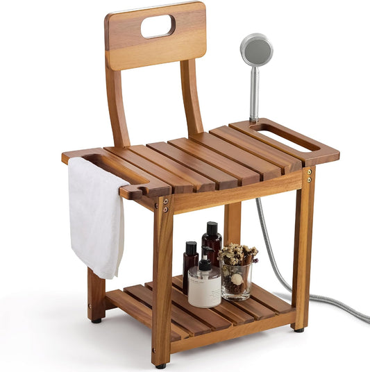 23.4ft' Shower Chair with Backrest for Elderly Support and Safety