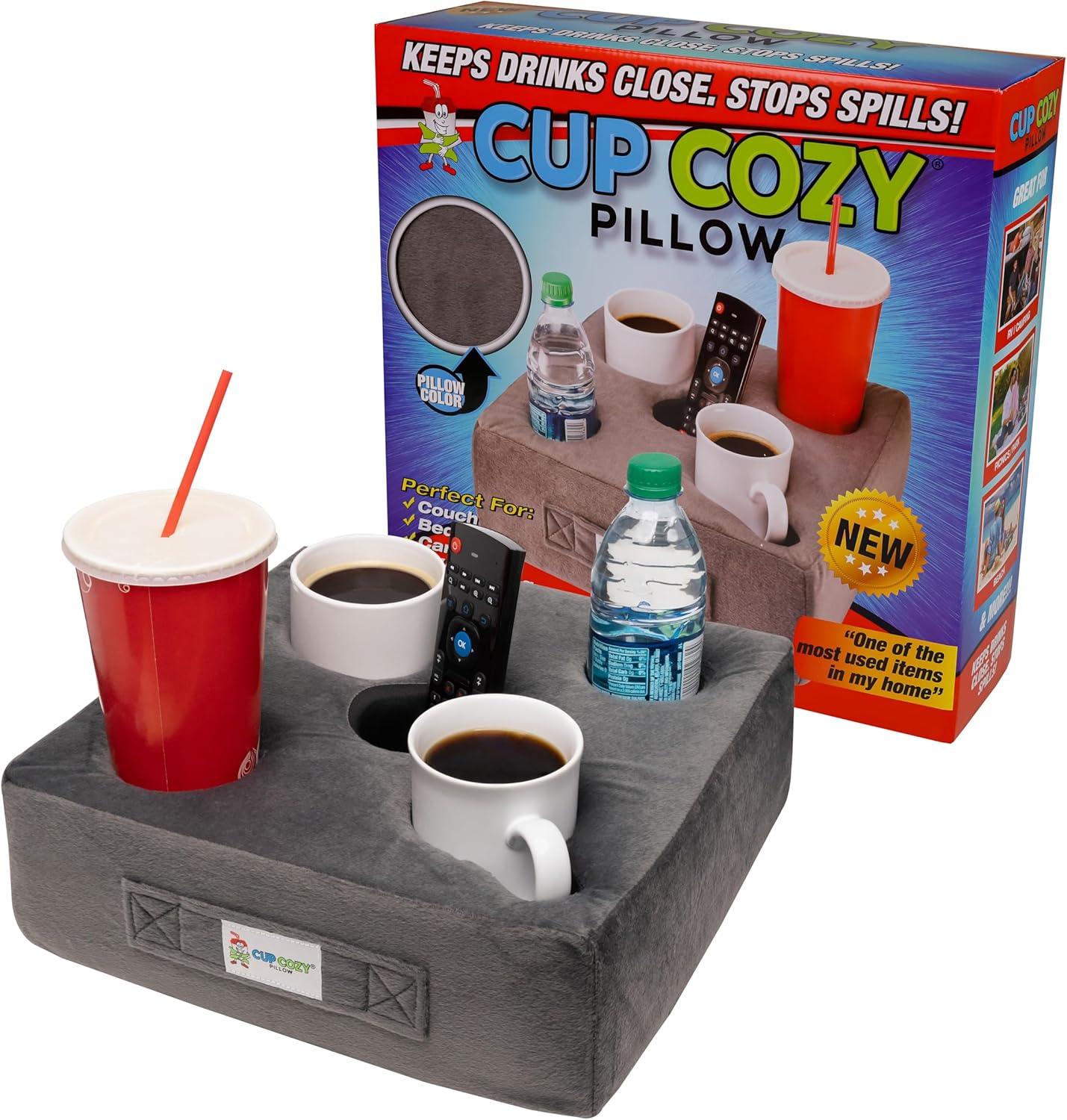 Cup Cozy Deluxe Pillow - The Ultimate Couch Companion for Drinks