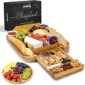 Smirly Charcuterie Board Set - Large Bamboo Cheese Board for Serving