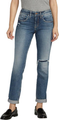 Silver Jeans Womens Sam Relaxed Boyfriend Fit Jean - Mid Rise Comfort