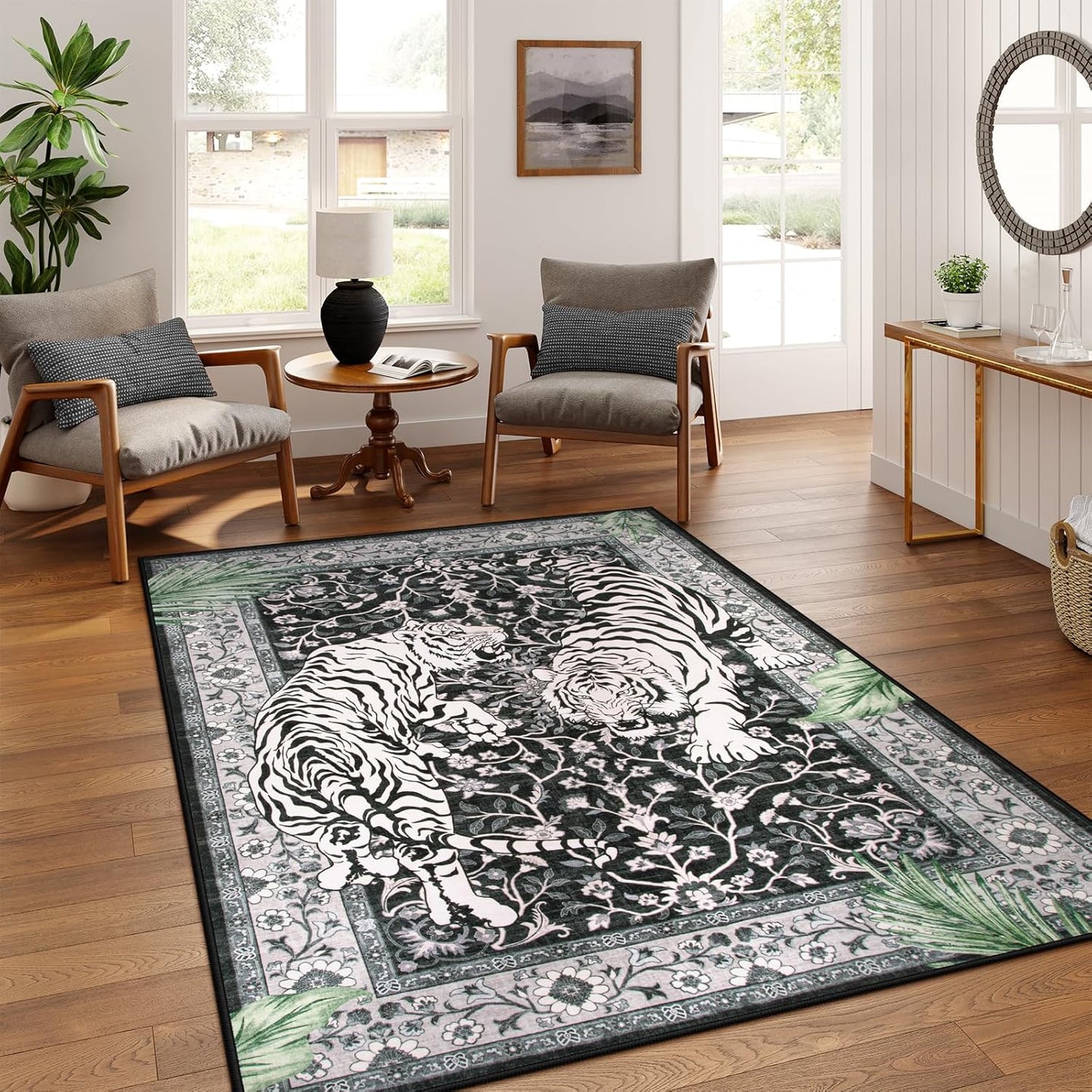 Moynesa Tiger 5x7 Area Rugs for Living Room and Dining Room