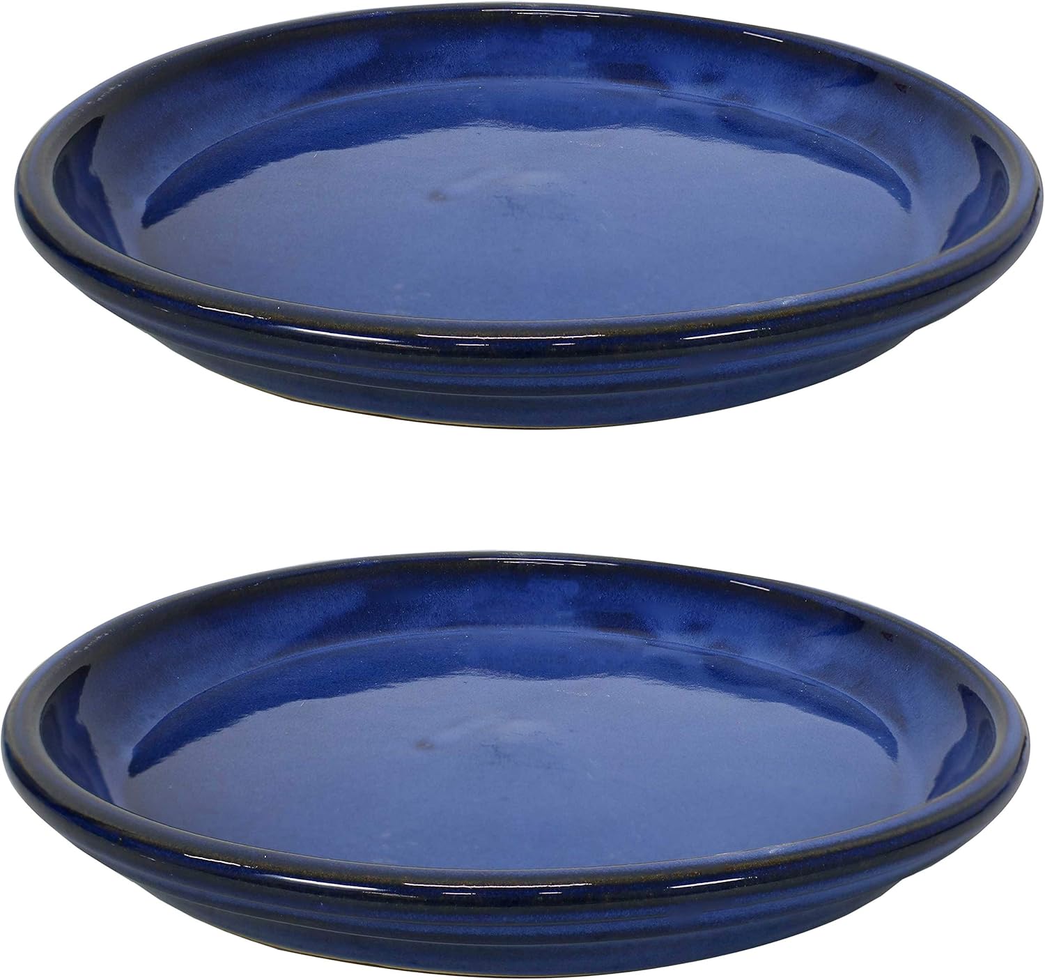 Sunnydaze 12-Inch Ceramic Plant Saucers for Flower Pots