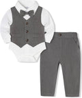 Baby Boy Gentleman Suit 4Pcs Infant Formal Outfit - Soft Cotton