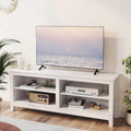 Modern TV Stand for 65 inch TV - White Wood TV Cabinet
