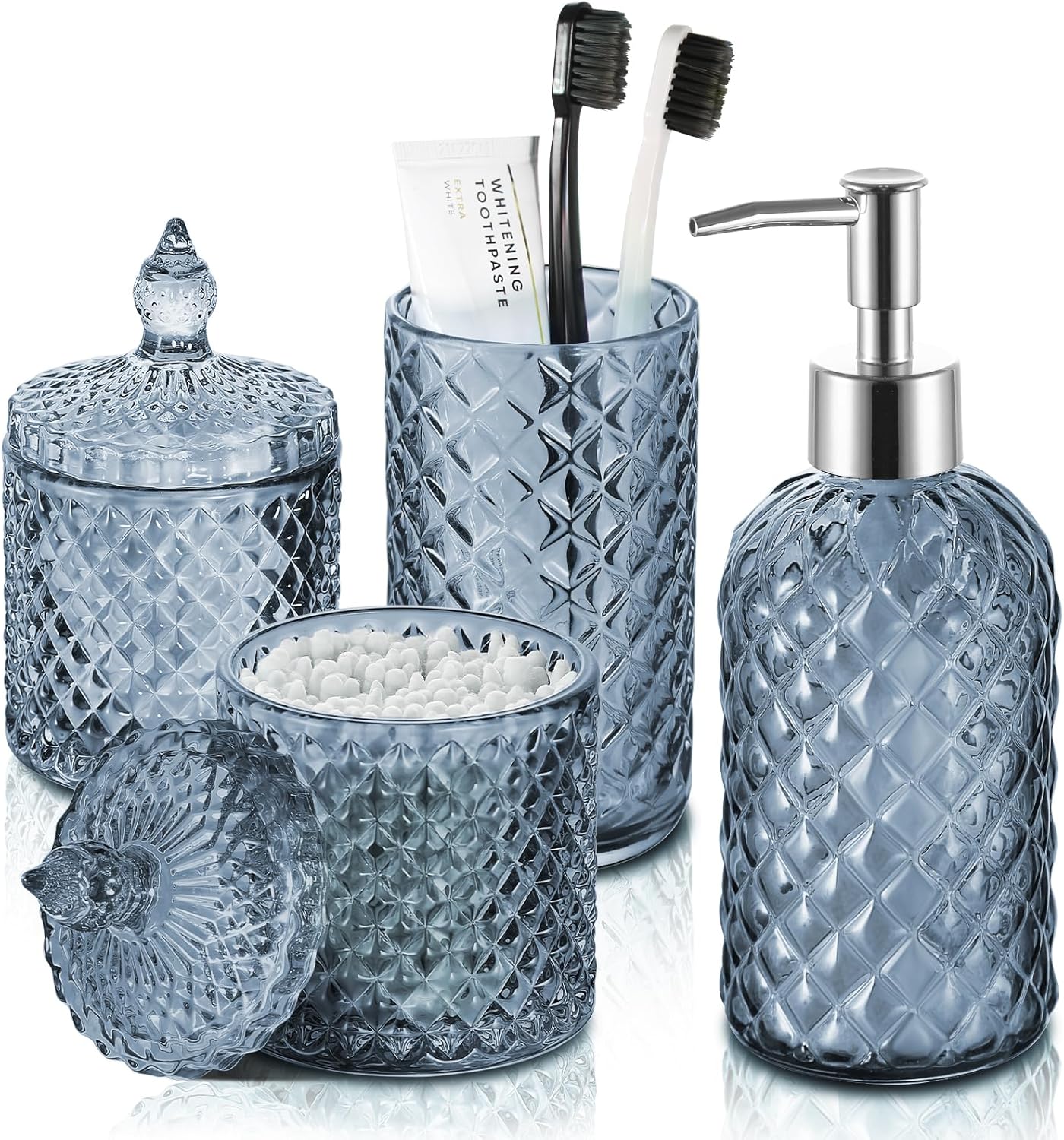 Elegant Blue Bathroom Accessories Set for Stylish Decor
