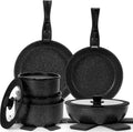 17 Pcs Pots and Pans Set Non Stick Cookware - Detachable Handle, Oven