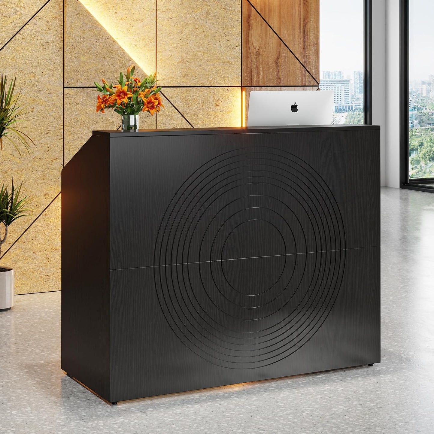 Tribesigns Modern Reception Desk with Counter for Any Space
