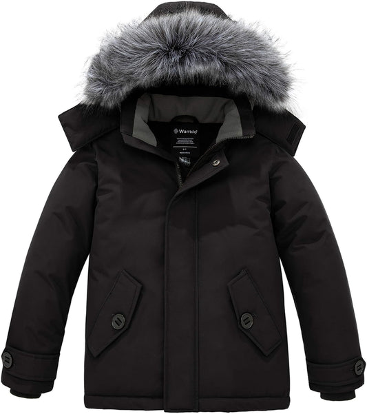 Wantdo Boys' Winter Coat Waterproof Puffer Jacket for Kids