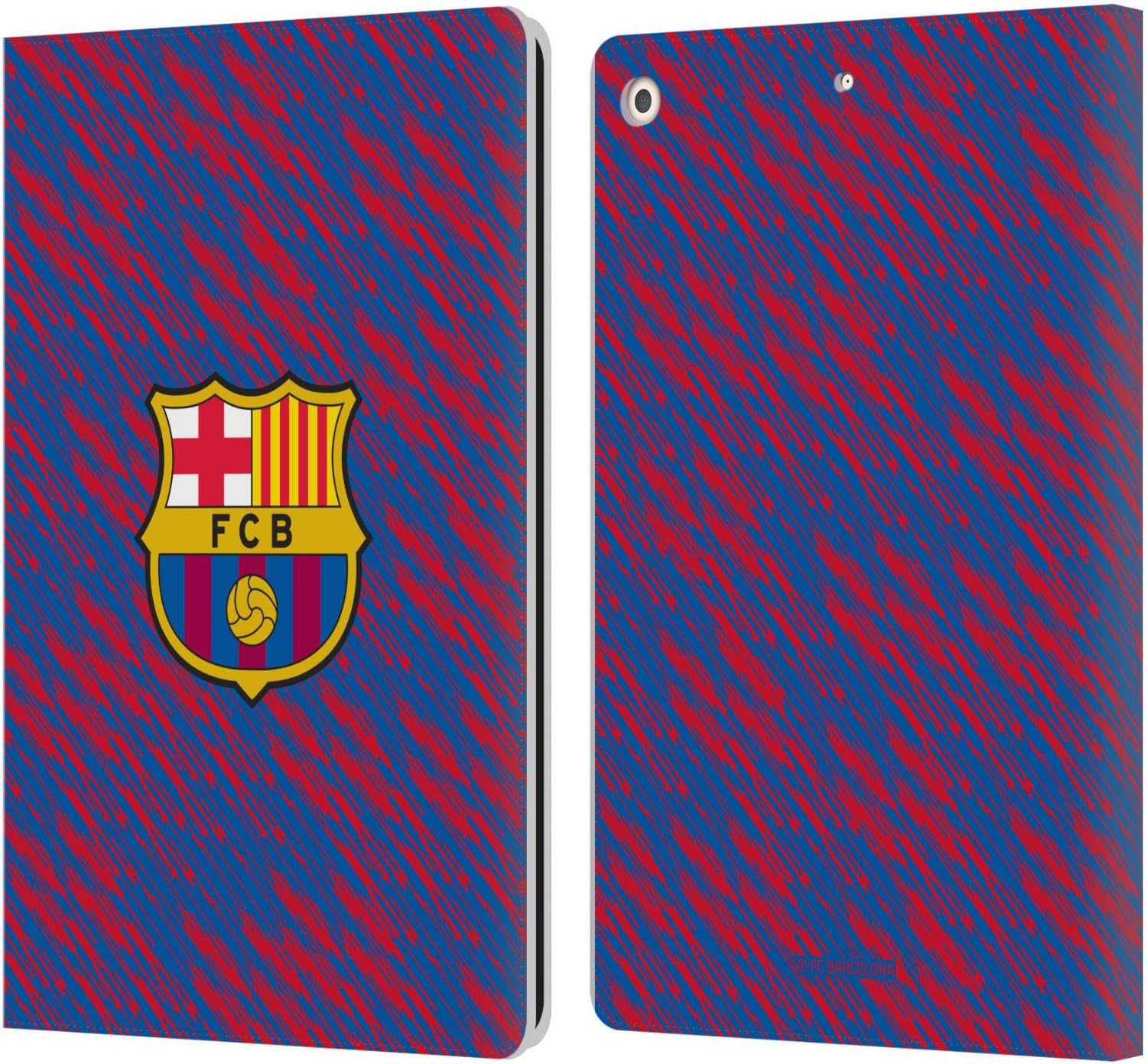 FC Barcelona Glitch Crest Leather Wallet Case for iPad 10.2
