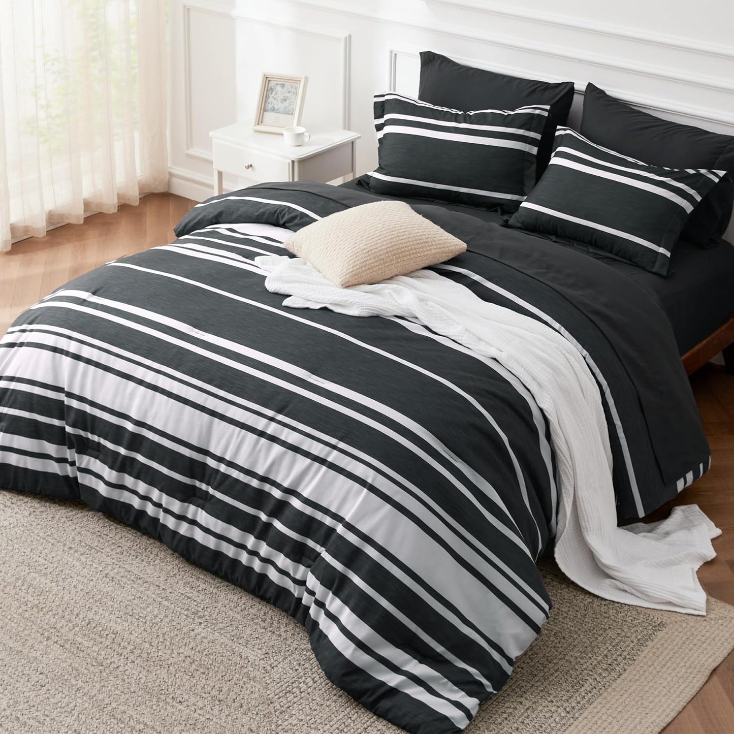 Bedsure Full Comforter Set 7 Pieces for All Seasons Comfort