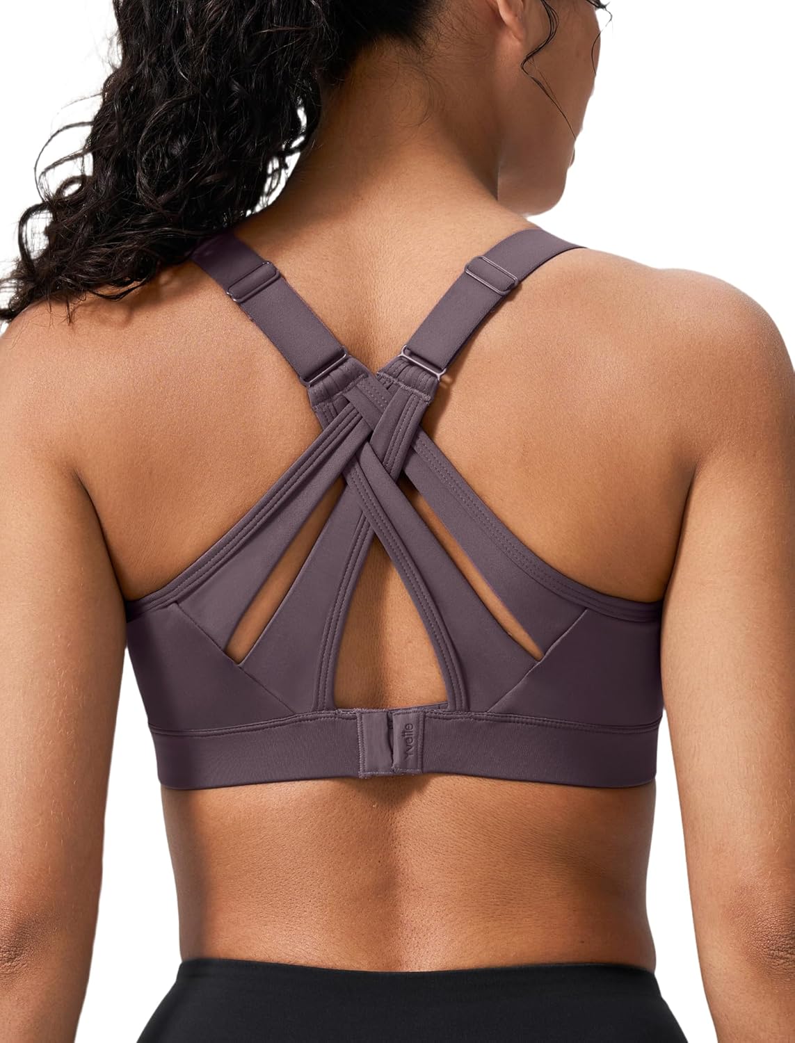 Yvette Sports Bra High Impact Adjustable Criss Cross Back Support