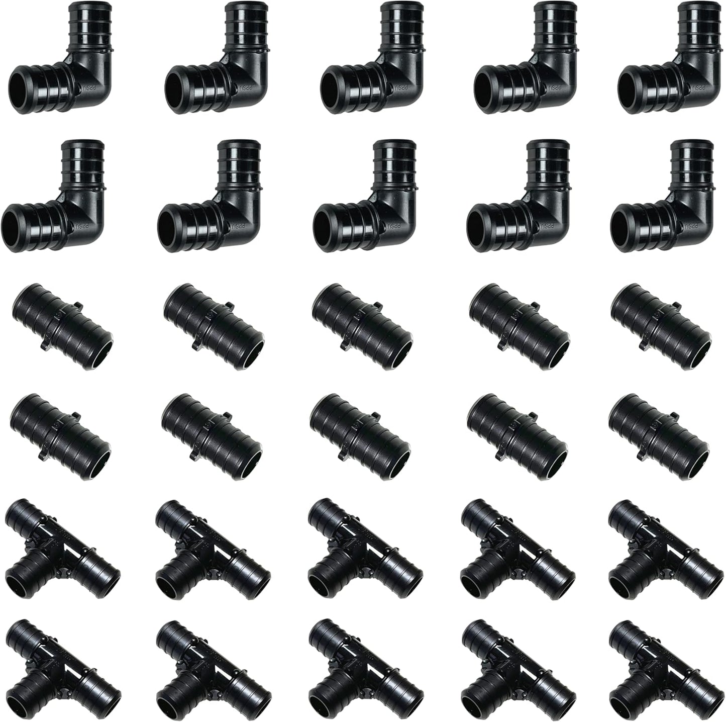 Pack of 30 Poly PPSU Barb Crimp Pex Fittings for Plumbing