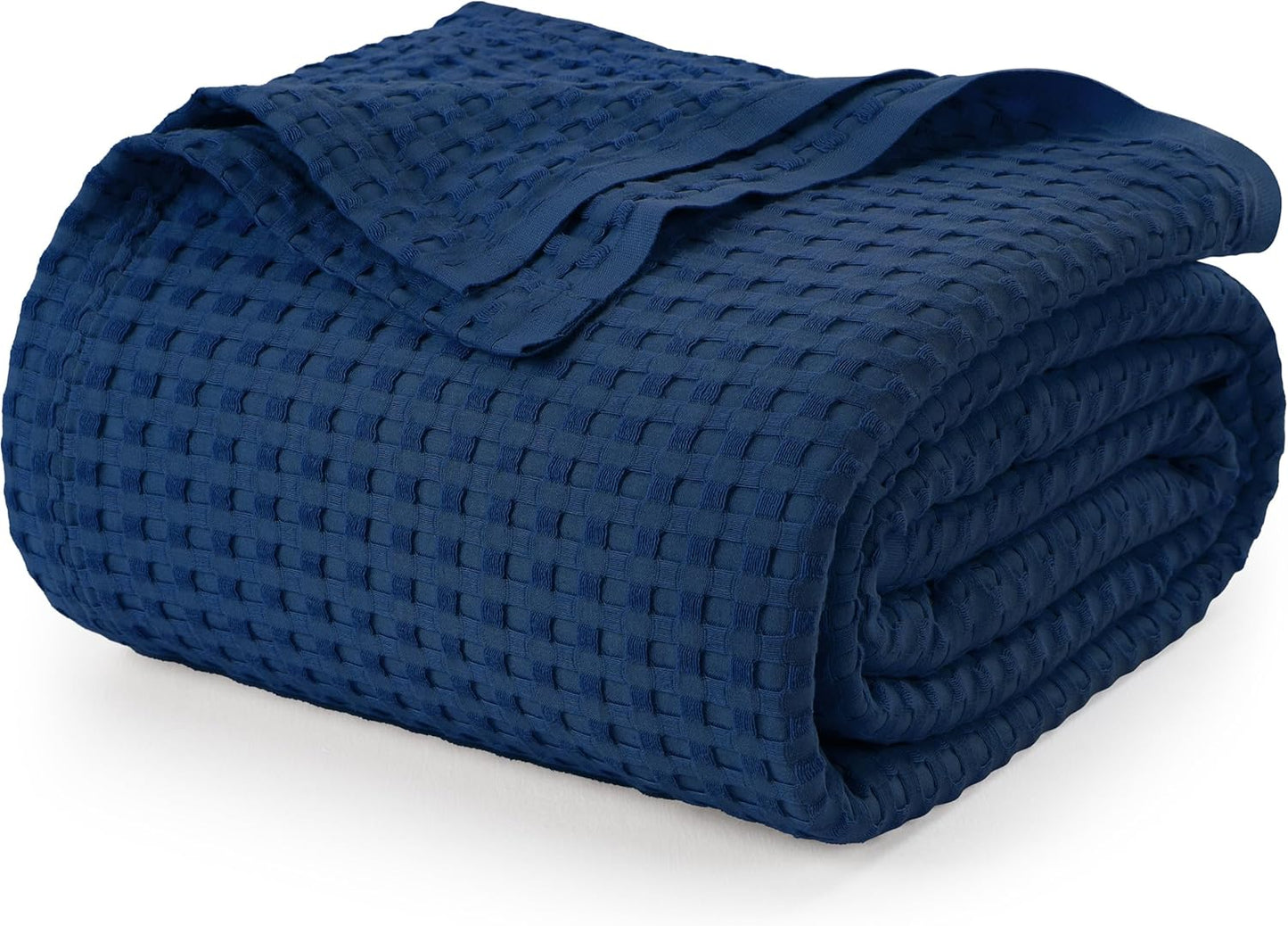 Utopia Bedding Navy 100% Cotton Waffle Blanket for All Seasons