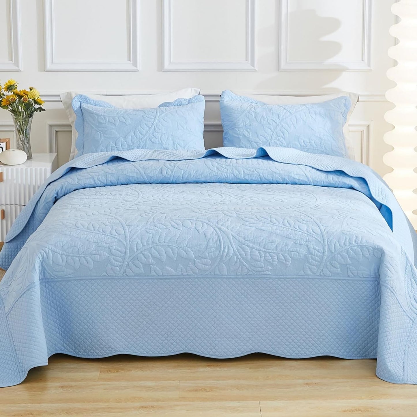 MarCielo 3-Piece Cotton Oversized Bedspread for Year-Round Comfort