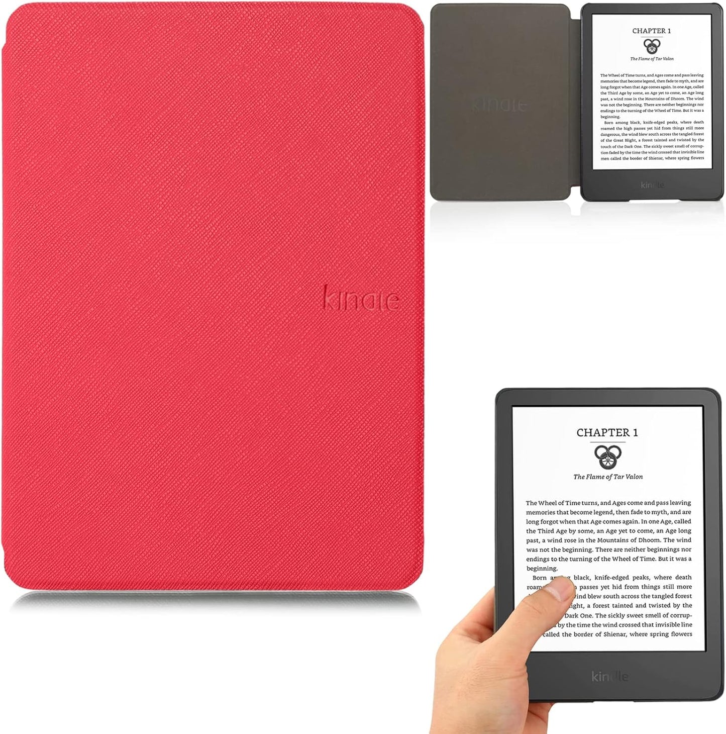 All-New Kindle 2022 Case with Auto Sleep Wake Function, Red