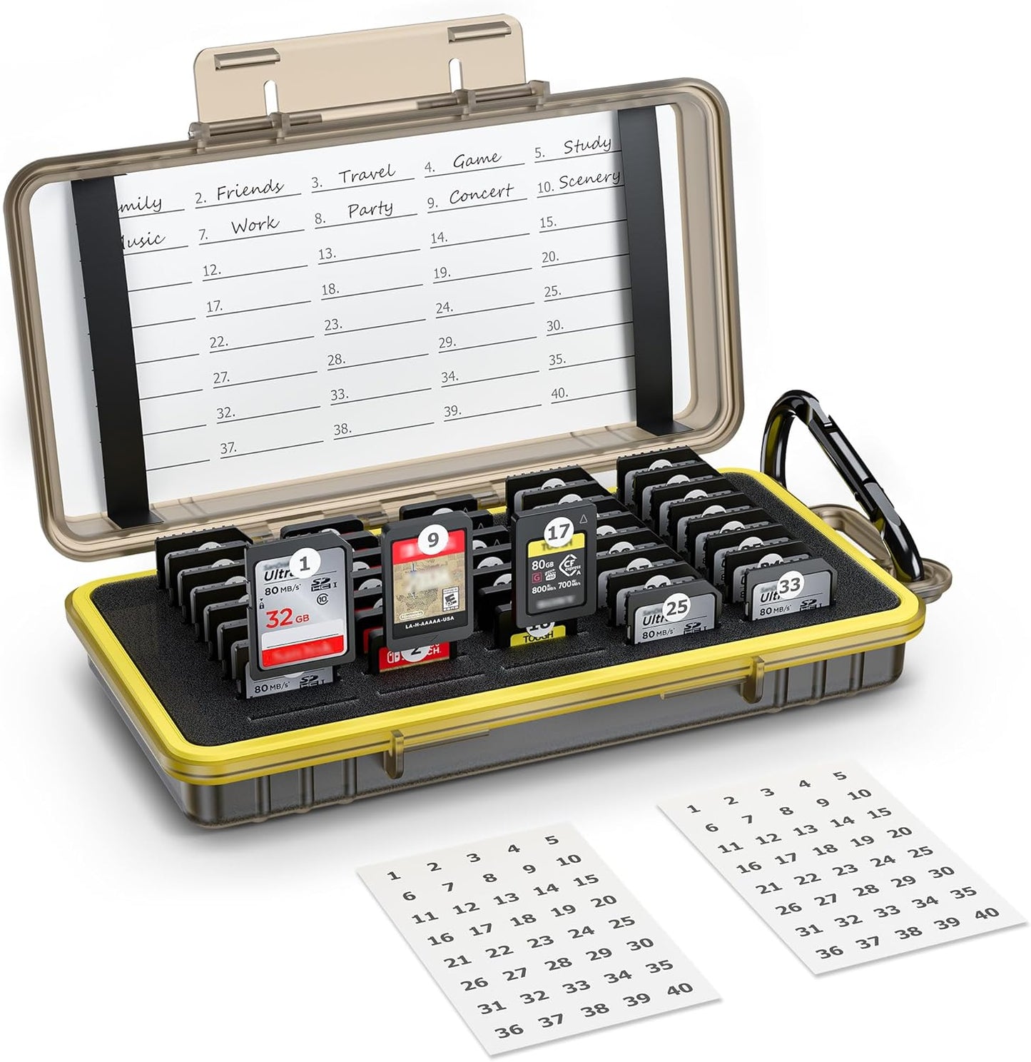 Water-Resistant 40-Slot Memory Card Holder by Kiorafoto