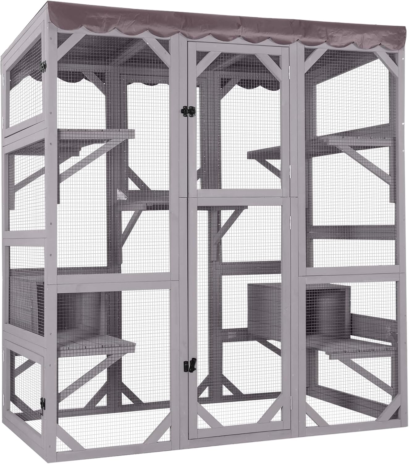 Aivituvin Catio Outdoor Cat Enclosure for Multiple Cats 70 in
