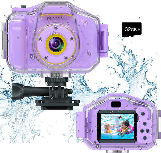 Waterproof HD Kids Cam - Ideal Gift for Ages 3-12! 