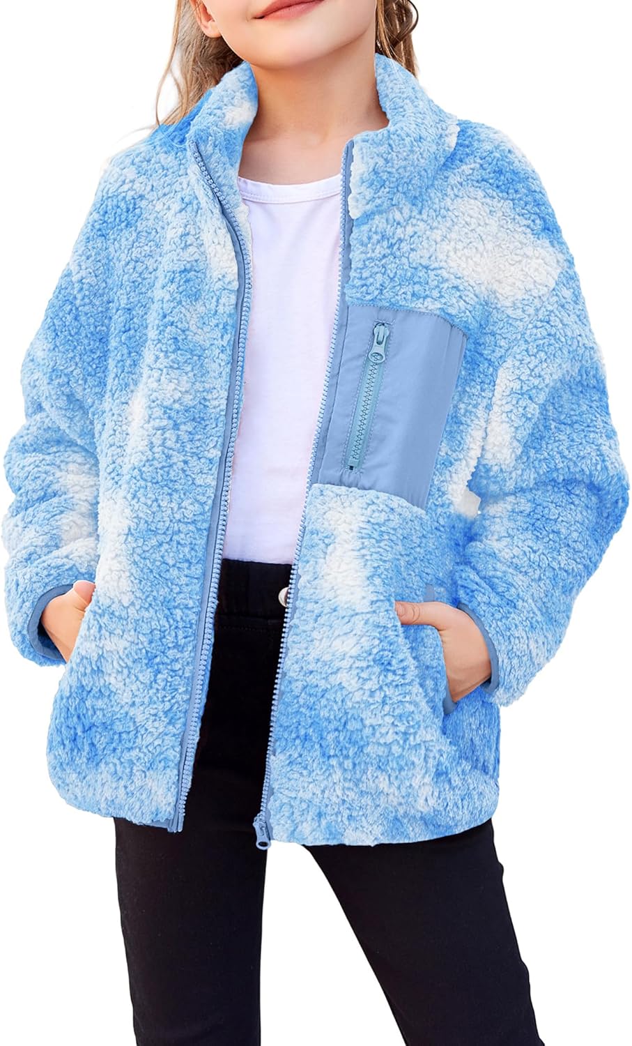 Arshiner Girls Fleece Jacket Sherpa Full Zip Cozy Coat